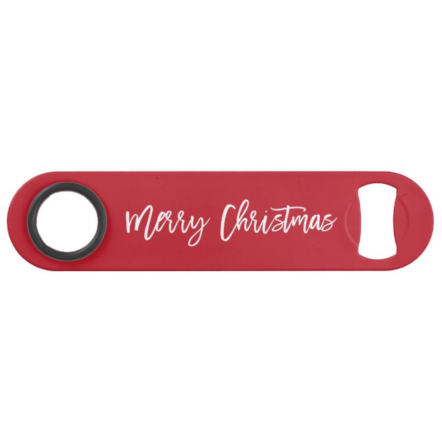 Simple Merry Christmas Red Speed Bottle Opener (Front (Horizontal))