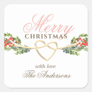 Simple Merry Christmas Square Sticker