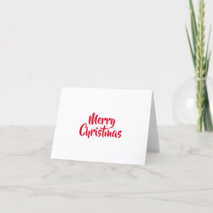 Simple Merry Christmas text white Christmas card