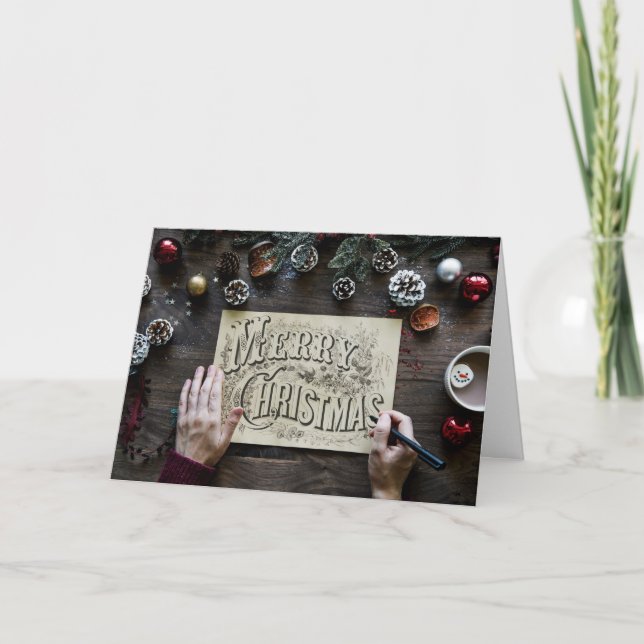 Simple Merry Christmas Thank You Card (Front)
