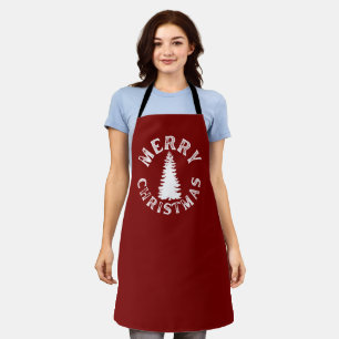 SIMPLE MERRY CHRISTMAS TREE APRON