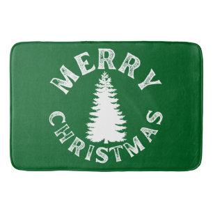 SIMPLE MERRY CHRISTMAS TREE BATH MAT