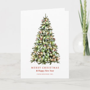 Simple Merry Christmas Tree Holiday Corporate  Card