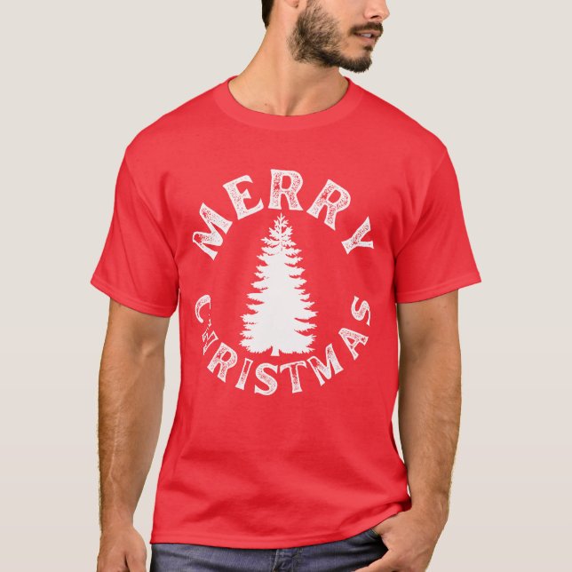 SIMPLE MERRY CHRISTMAS TREE T-Shirt (Front)