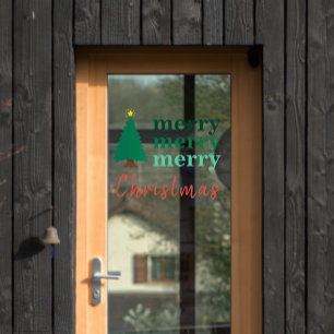 Simple Merry Christmas Tree Xmas Decoration Window Cling