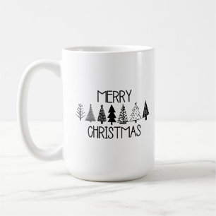Simple Merry Christmas Trees  Coffee Mug