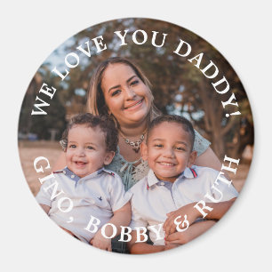 Simple Message Arched Text and Photo Magnet