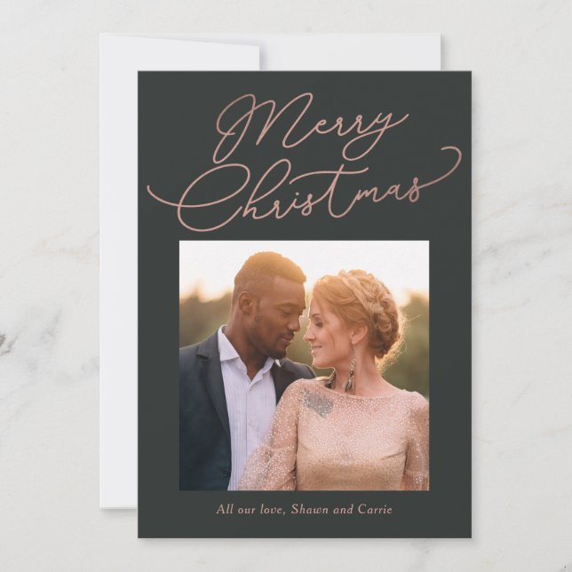 Simple Message EDITABLE COLOR Christmas Photo Card (Front)