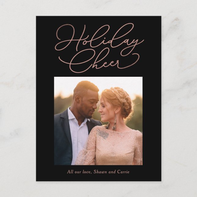 Simple Message EDITABLE COLOR Holiday Postcard (Front)