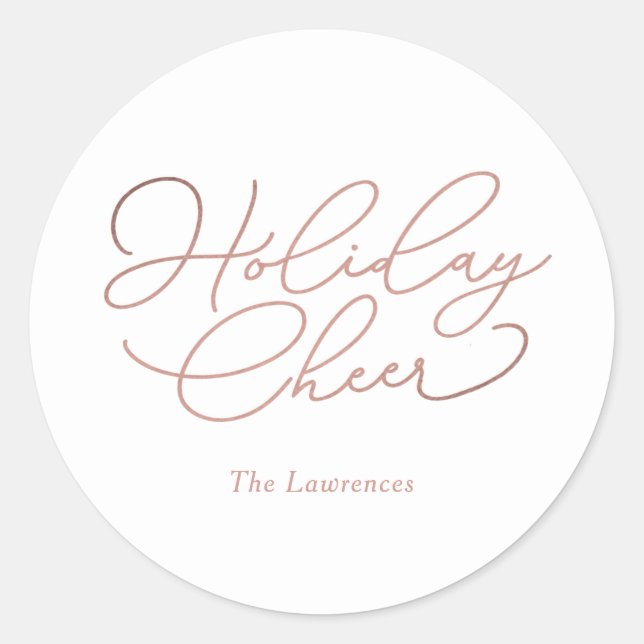 Simple Message EDITABLE COLOR Holiday Sticker (Front)