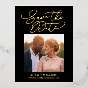 Simple Message Foil Save The Date Postcard