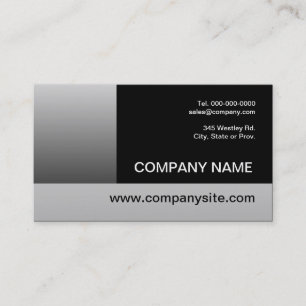 Simple metallic Black and Silver Business Card