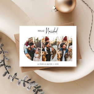 Simple Mexican Christmas Feliz Navidad 5 Photo Holiday Card