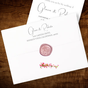 Simple Mexican Wedding Bougainvillea Hacienda Boho Envelope