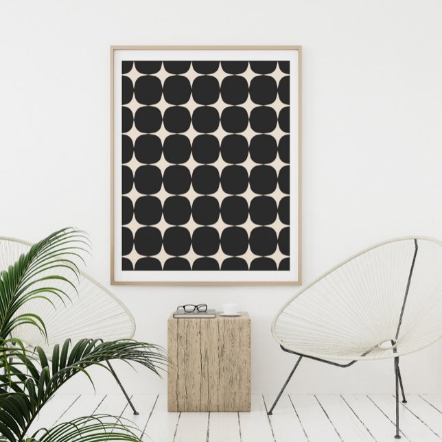 Simple Mid Century Modern Black and Cream Pattern Poster (Creator Uploaded)
