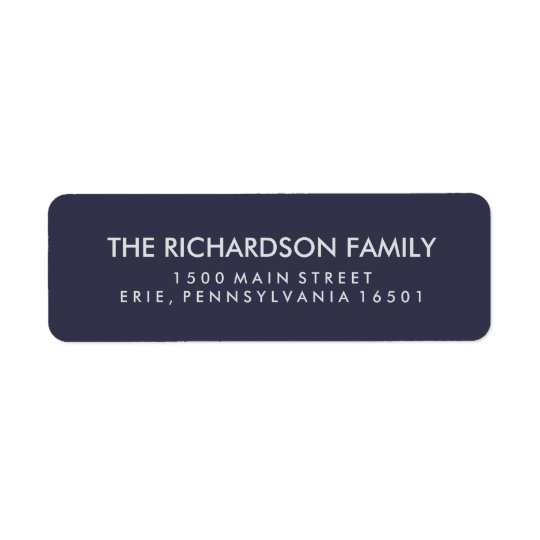 Simple Midnight Blue and Silver Return Address Label