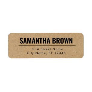 Simple Miminalist Faux Kraft Return Address Label