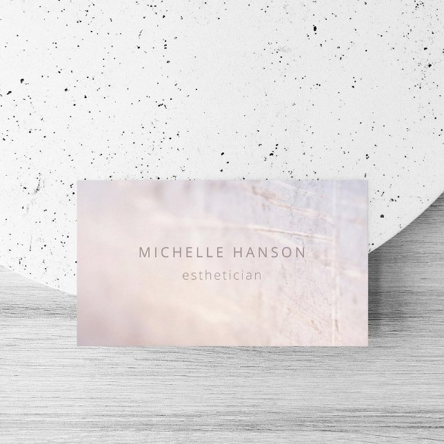 Simple Minimal Abstract Neutral Shimmer Photo Business Card (Creator Uploaded)