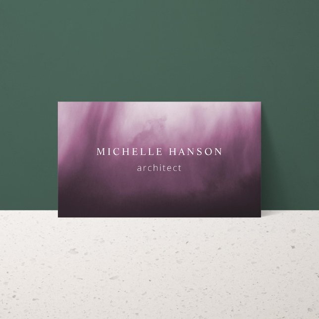 Simple Minimal Abstract Pink Purple Business Card (Creator Uploaded)