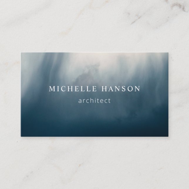 Simple Minimal Abstract Slate Blue Business Card (Front)