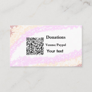 Simple minimal add barcode donations venmo paypal business card