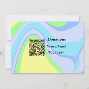 Simple minimal add barcode donations venmo paypal holiday card