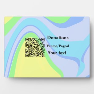 Simple minimal add barcode donations venmo paypal plaque