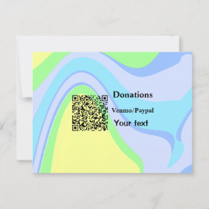Simple minimal add barcode donations venmo paypal postcard