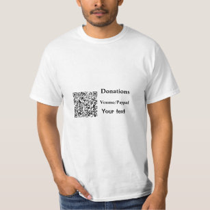 Simple minimal add barcode donations venmo paypal  T-Shirt