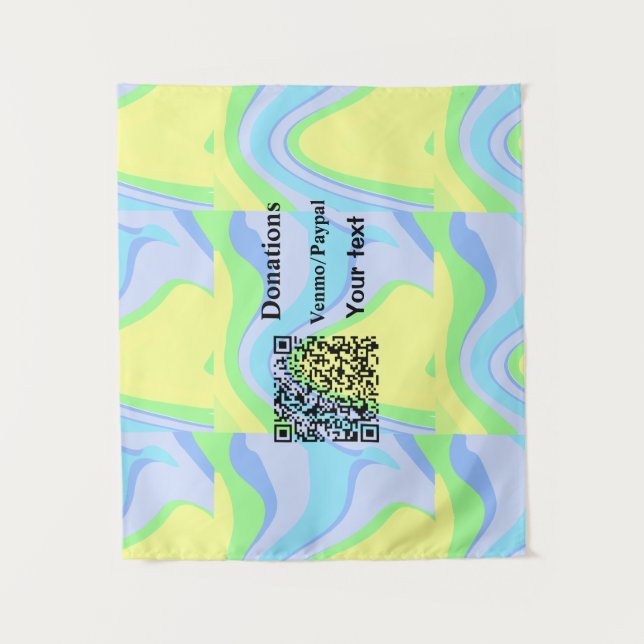 Simple minimal add barcode donations venmo paypal  tapestry (Front)