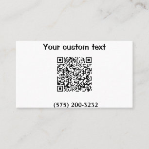 Simple minimal add barcode phone number text compa business card