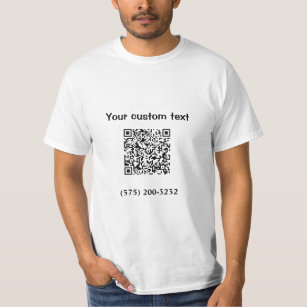 Simple minimal add barcode phone number text compa T-Shirt