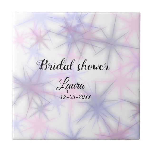 Simple minimal add name bridal shower bride throw  tile (Front)