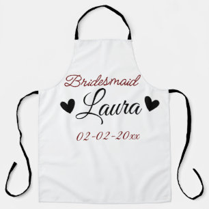 Simple minimal add name bridesmaid gift year apron