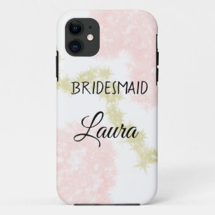 Simple minimal add name bridesmaid gift year iPhone 11 case