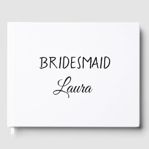 Simple minimal add name bridesmaid  gift year      guest book