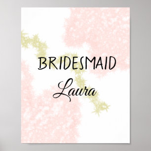 Simple minimal add name bridesmaid gift year poster