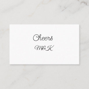 Simple minimal add name cheers couple name custom business card