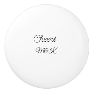 Simple minimal add name cheers couple name custom ceramic knob
