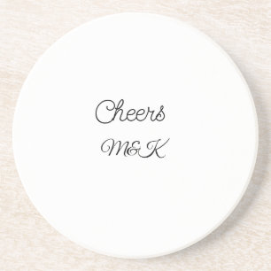 Simple minimal add name cheers couple name custom coaster