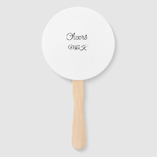 Simple minimal add name cheers couple name custom hand fan