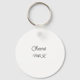 Simple minimal add name cheers couple name custom  key ring
