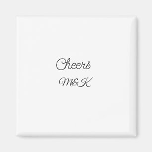 Simple minimal add name cheers couple name custom magnet