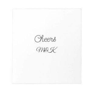 Simple minimal add name cheers couple name custom notepad