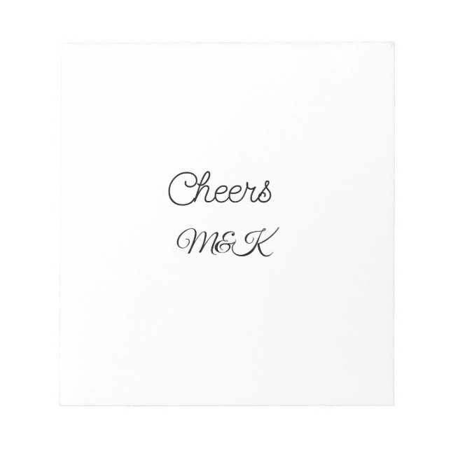 Simple minimal add name cheers couple name custom  notepad (Front)