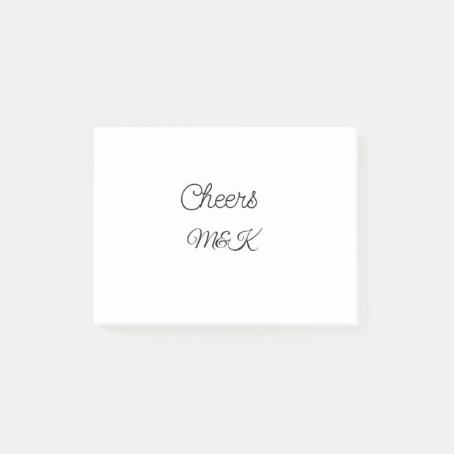 Simple minimal add name cheers couple name custom  post-it notes (Front)