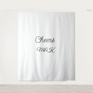 Simple minimal add name cheers couple name custom tapestry