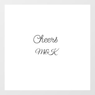 Simple minimal add name cheers couple name custom  window cling