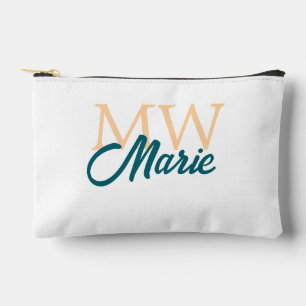 simple minimal add name monogram orange blue bold accessory pouch