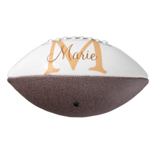 simple minimal add name monogram orange brown thr american football